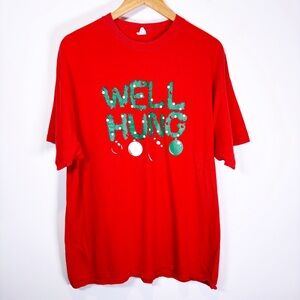 Well Hung Christmas Joke Shirt